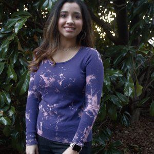 Purple Bleach Dyed Loft Sweater